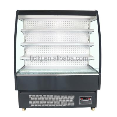 China Compressor Fresh Meat Fruit Large Capacity Fan Cooling Display Showcase Vegetable Refrigerator Air Curtain Cabinet for sale