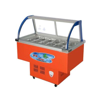 China 0.98m COMPRESSOR 0.98m COMPRESSOR Salad Ice Cream Porridge Display Island Freezer Supermarket Use Fridge 10 Cases Island Freezer for sale