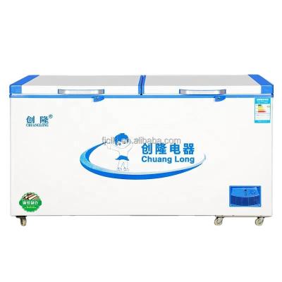 China Tow Hotel 1.68m Double Door Top Open Temperature Fridge Large Volume Low Temperature Chest Freezer for sale