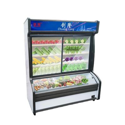 China Commercial Compressor 1.8m Meat Supermarket Butcher And Vegetable Store Use Fridge Freezer for sale