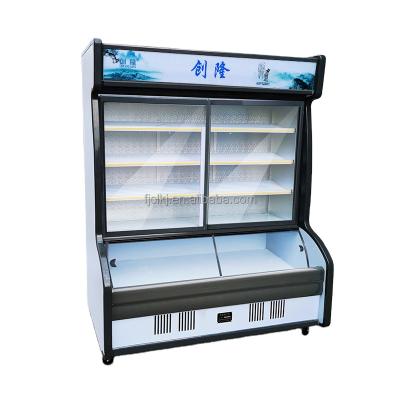 China COMPRESSOR 1.6m Stainless Steel Mini Freezer 3 Deck And Case Direct Cooling Deep Storage Display Fridge for sale