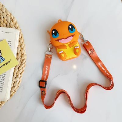 China Psyduck Lipstick Wallet Anime Cartoon Pokemon Cross Body Bag Mini Silicone Handbag Kids Change Bag Silicone Coin Handsome Multifunctional for sale