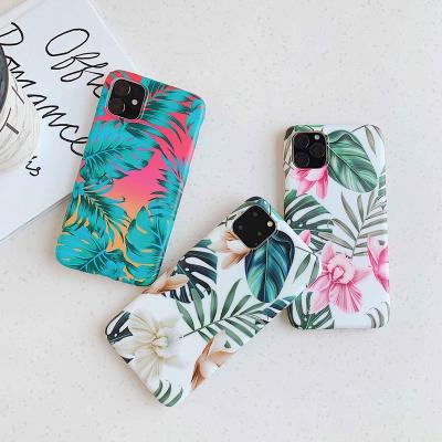 China Plant Leaves Flower Soft IMD TPU Mobile Phone Case Cover For iPhone 11 Pro Max PC0090 for sale