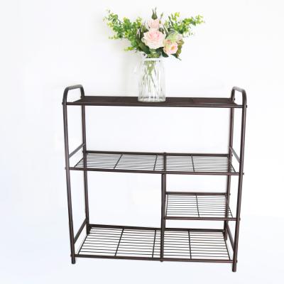 China Household Modern Powder Coated Top Grade Decoration Storage Shelf Metal Wire Home Display Rack for sale