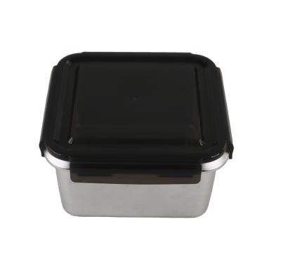 China Sustainable Eco Friendly Square Lunch Box Stainless Steel Food Container With Lid for sale