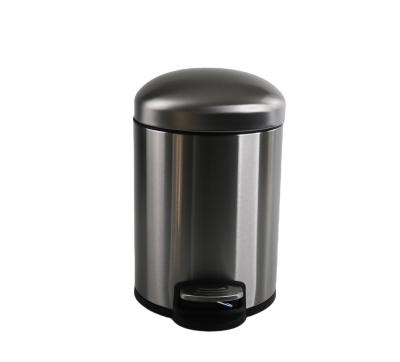 China Sustainable Round Shape Garbage Bin Stainless Steel Rubbish Bin Metal Pedal Bin With Inner Bucket for sale