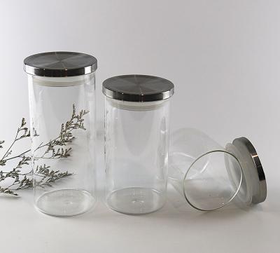 China High Borosilicate Canister Storage Candy Jar Kitchen Glass Noodle Sustainable Glass Airtight Storage Jar for sale