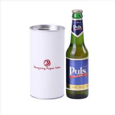 China Recyclable Custom Cylinder Round Luxury Whiskey Box Packaging With Metal Lids Kraft Paper Wine Beer Tube Packaging for sale