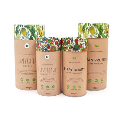 China Recyclable Custom Paper Tube Container Food Grade Paper Tube Packaging Biodegradable Aluminum Foil Inside Tea/Coffee Bean Paper Tube for sale