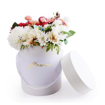 China Recyclable Recycled Basket Boxes Custom Paper Gift Tube Box White Round Gift Packaging Cylinder For Flowers for sale