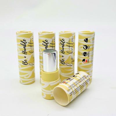 China Custom Recycled Materials Cosmetics Paper Packaging Round Lip Gloss Tubes Lip Balm Paper Tube Eco Friendly Paper Tube For Lip Balm And Lipstick for sale