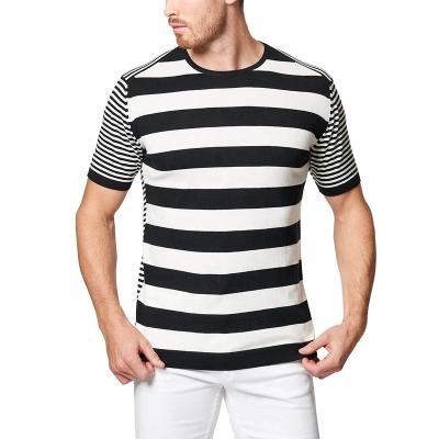 China Manufacturers Custom Pima Cotton Anti Shrink Striped Mens T-Shirts 2022 for sale