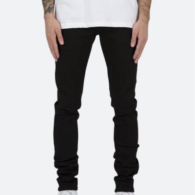 China Custom Viable Black Denim Fabric Jeans Men Denim Pants for sale