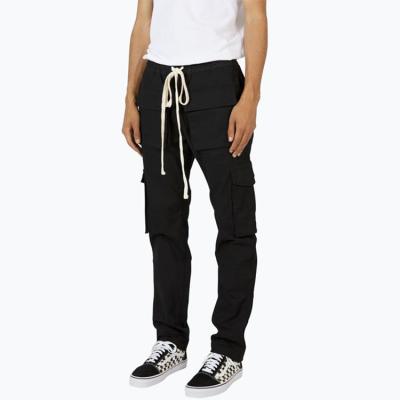 China Anti-pilling Custom Black Snap Cargo Pants Men for sale