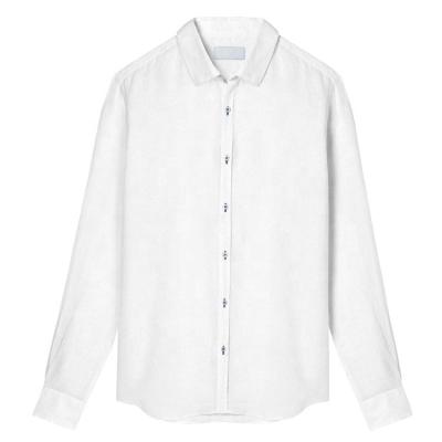 China Anti-pilling White Button Custom Color Button Up Long Sleeve Shirt for sale