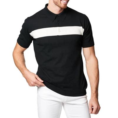 China Custom Anti-Shrink Cotton Polo Shirts With Stripes Embroidery Logo for sale