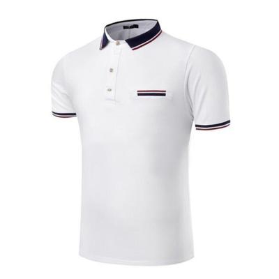 China Men Summer Style Anti-Shrink Casual Cotton Knitted White Polo Shirt for sale