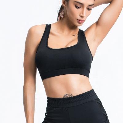 China New High Neck Women Mesh Run Yoga Sports Bra Breathable Train Fitness Gym Exercise Soft Elastic High Support Crop Top for sale