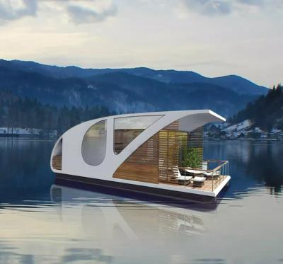 China One Bedroom Resort Mobile Tiny Boathouse Modern Floating Houseboat Supplier for sale