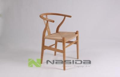 China PU Cushion Modern Wood Dining Chairs , Solid Wood Hans Wegner Wishbone for sale