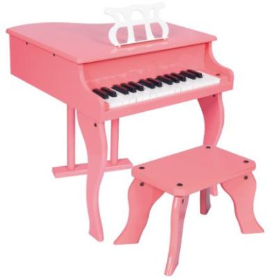 China Hölzernes Klavier des rosa mini großartigen Schlüsselspielzeug-30 mit Schemel-Juniortasteninstrument W30 zu verkaufen