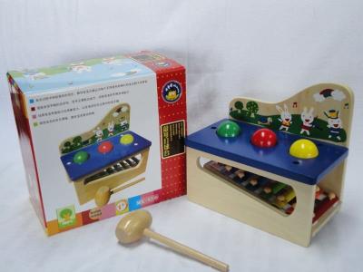 China Educational Preschool Multifunction Knock Piano Units Wooden Toys with A Small Mallet for sale