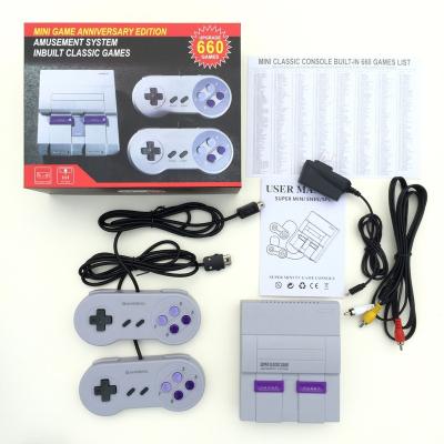 China Built-in 660 Video Games Mini AV Games SNES Console Retro/HD Output 660 Built-in Super Classic 8-Bit Home Classic Handheld Game Console for sale