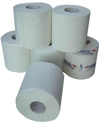 China Recycled 3ply 15gsm Soft White Recycled Toilet Paper Bath Tissue for sale