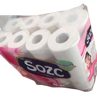 China Commercial Wholesale Septic Wash Room Household 24rolls Water Toilet Paper Tissue Paper Dissolving Safe for sale