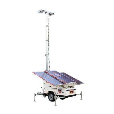 China China Supplier 4x100w LED Lamp Solar Powered Mobile Lighting Tower With 3x335w Solar Panels for sale