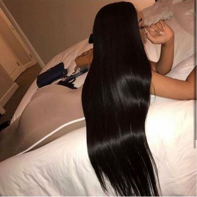 China Wholesale Double Full Lace Wigs Bone Straight Hair Soft Thick Straight Hair Shedding Unprocessed Barely Pulled Wig Long With Baby Hair for sale