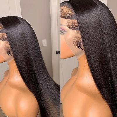 China Unprocessed Virgin Human Hair Lace Front Wig Cuticle Aligned Tangle Free Transparent Hair Wigs For Black Women for sale