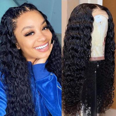 China Soft Straight Thick Sheer Transparent Full Lace Hair Wigs 30 Inches Deep Wave 22