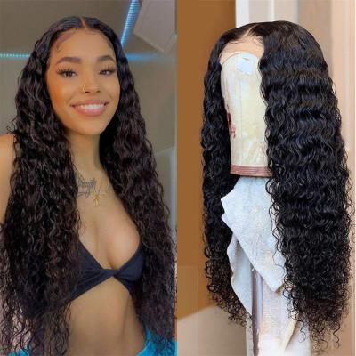 China Cheap Seller Barely 180% Density Water Wave Hair Wigs Soft Smooth Thick Hair Lace Wig Shedding for sale