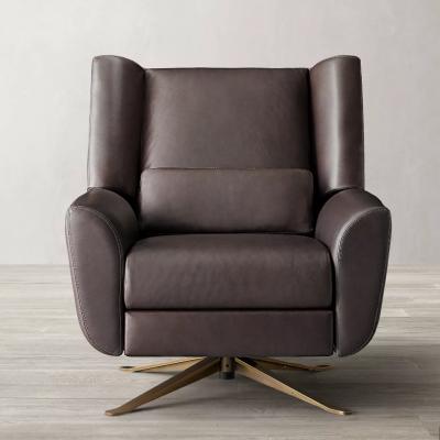 China Foldable Europe Style Luxury Indoor Furniture High End Swivel Leather Recliner Chair for sale