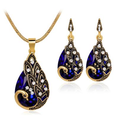 China Hot New Retro FASHIONABLE Peacock Necklaces Set Necklace Earrings 2-Piece Set Jewelry for sale