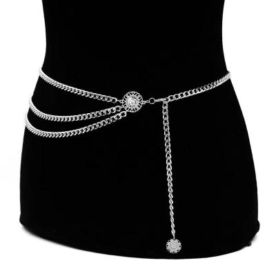 China Hiphop Layer Multi Waist Chain Belt For Women Hiphop Alloy Metal Gold Color Belly Chain Dress Body Belt Fashion Jewelry for sale