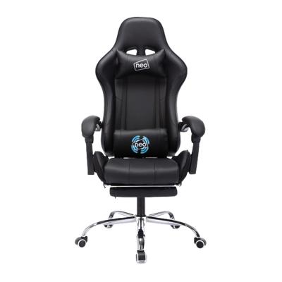 China (Height)Adjustable Ergonomic PU Swivel Massage Gaming Racing Office Chair With Footrest for sale