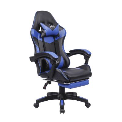 China Blue PC Adjustable European Computer Home Office Style Cheap (Height) Gaming Chair With Footrest for sale