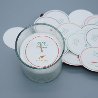 China Waterproof Custom Printed Paper Candle Dust Covers Covers Dust Proof Label Candles Dust Cover for sale