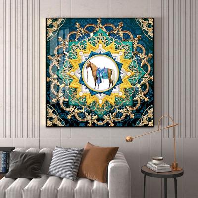 China Modern Wall Art Crystal Porcelain Painting Home Supplies Room Art Hotel Painting Modern Living for sale