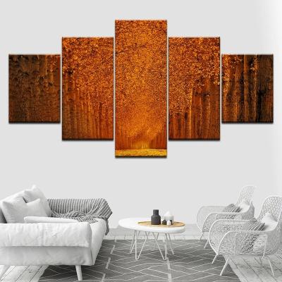 China International Organization for Standardization 5 Pieces of Modern Frame Wall Art Tree Canvas Painting Poster Art Painting Bedroom Decoration Picture for sale