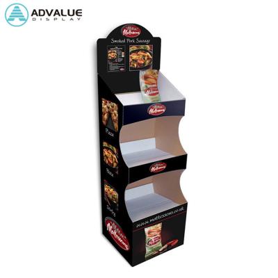 China Promotion Cardboard Floor Displays Pantone Printing Folding Display Stand for sale