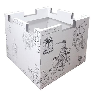 China Eco Friendly Cardboard Play House Kids White Cardboard Play Castle for sale