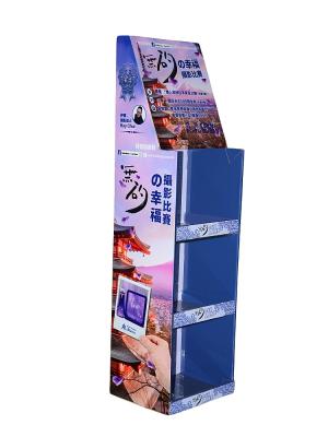 China Offset / Digital Printing Cardboard Floor Displays Promotional Display Rack Customized for sale