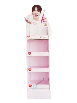 China Glossy Cardboard Floor Displays Customizable Retail Stand Display For Colgate for sale