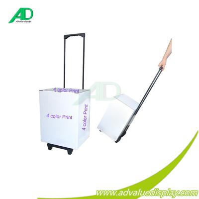 China Customizable Cardboard Luggage Box Paper Delivery Trolley For The Exhibition for sale