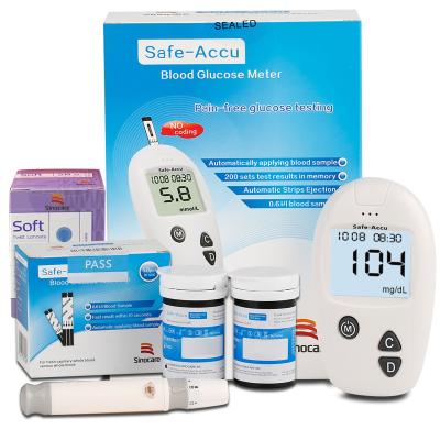 China Cheap Metal Safe Accumulator Factory Price SINOCARE Manufactured Rapid Test Strips And Lancets Diabetes Diabetes Glucometer for sale