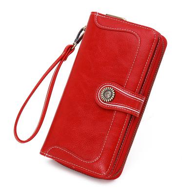 China Other Fashionable Retro Long Wallets For Women Cell Phone Lady Bags Purse Leather Key Wallet for sale