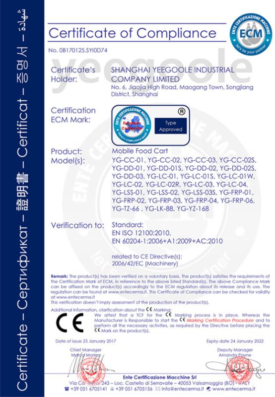 CE - SHANGHAI YEEGOOLE INDUSTRIAL COMPANY LIMITED